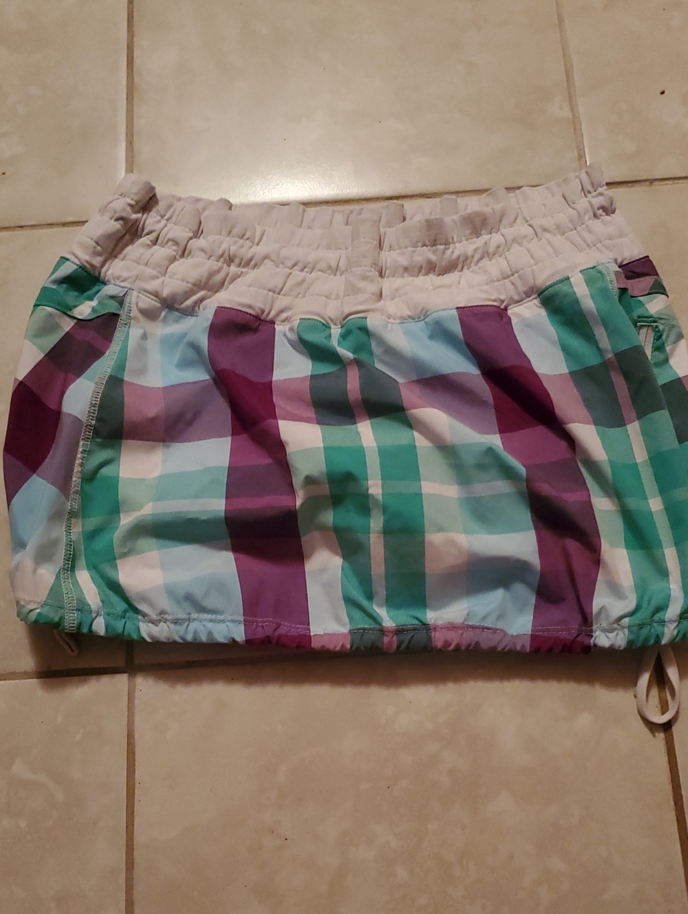 lululemon athletica Plaid Active Mini Skirt - Green, Pink & Purple
